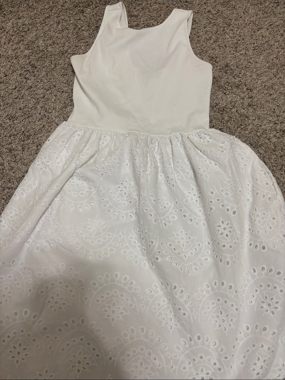 Steve Madden White Eyelet Tank Midi Dress